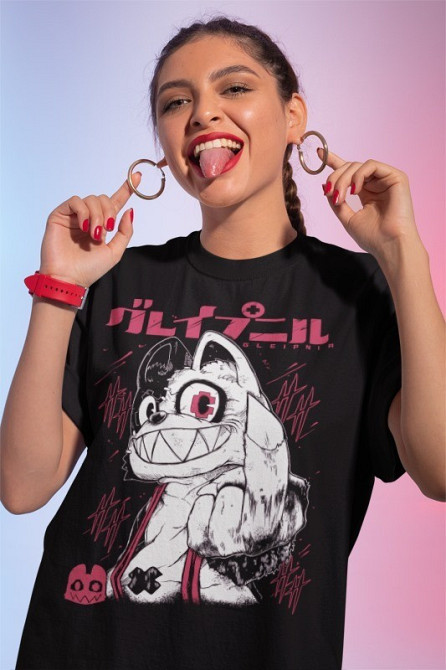 Футболка з аніме принтом Глеіпнір Схуікхі Монстер Аніме оверсайз (S/M/L) Чорний AnimeJ0211 Дніпро - фото 3