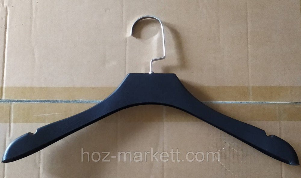 Плечики вішалки тремтимпеля чорні жіночі 42 см із хромованим неповоротним гачком Харків - фото 7