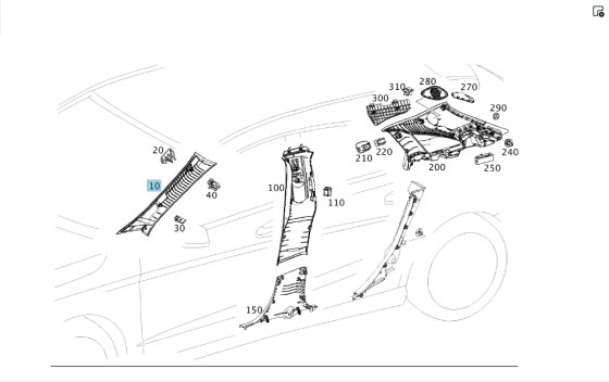 Mercedes-Benz  A1176900325 9F52 Обшивка стійки A зліва CLA Shooting Brake X117 CLA C117 Одесса