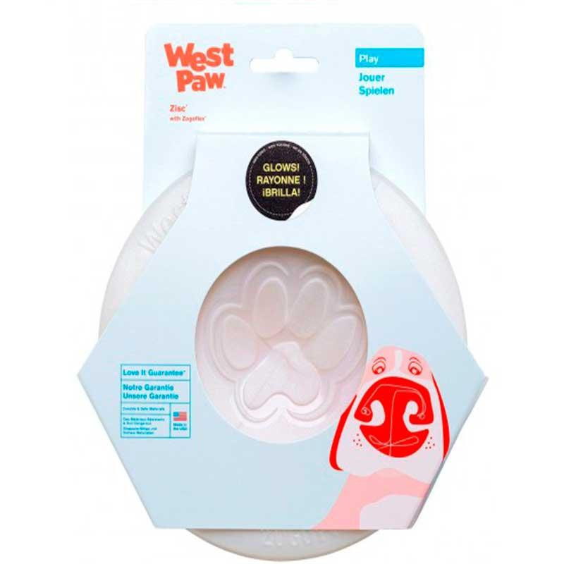West Paw Zisc Flying Disc (Вест Пав Зиск) игрушка для собак фрисби Маленький - 17 см., Светящийся белый Запорожье - изображение 2