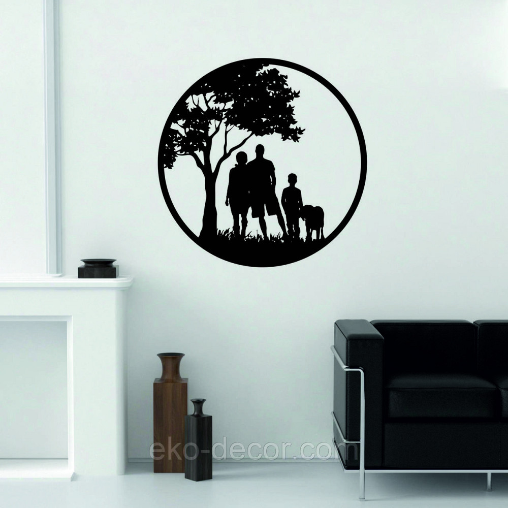 Декоративне настінне Панно «Сім'я», Декор на стіну 70*70 см, Чорний Київ - фото 4