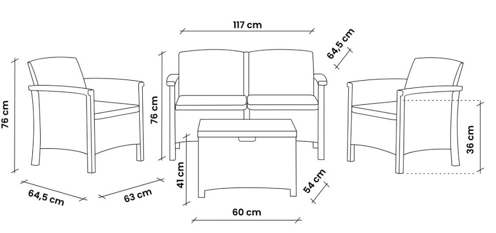 Набор садой мебели BICA Venezia 2, серо-бежевый Киев - изображение 7