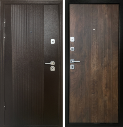 Вхідні двері БЦ Хотин Мідь + Спил коньячний 860х2050 см Сучасні вхідні двері Київ