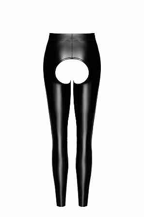 Легінси з відкритим доступом Noir Handmade F304 мокрий ефект, чорні, розмір S Sex Aura Київ