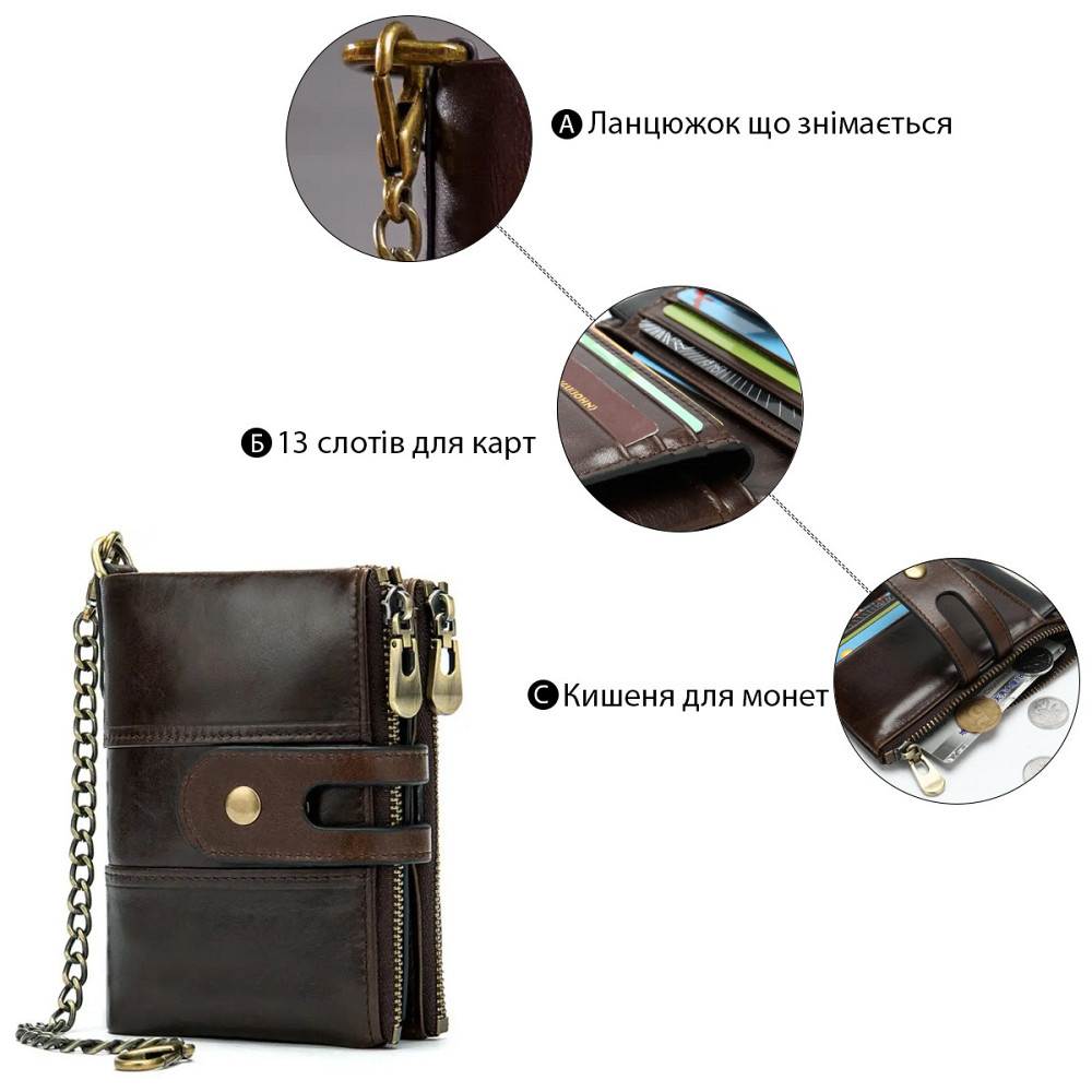 Гаманець універсальний Vintage 14682 Темно-коричневий Київ - фото 10