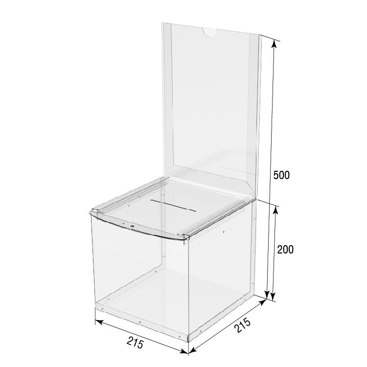 Ящик для пожертвований EKOSTAR с замком 215х215х200/500 мм Киев - изображение 4