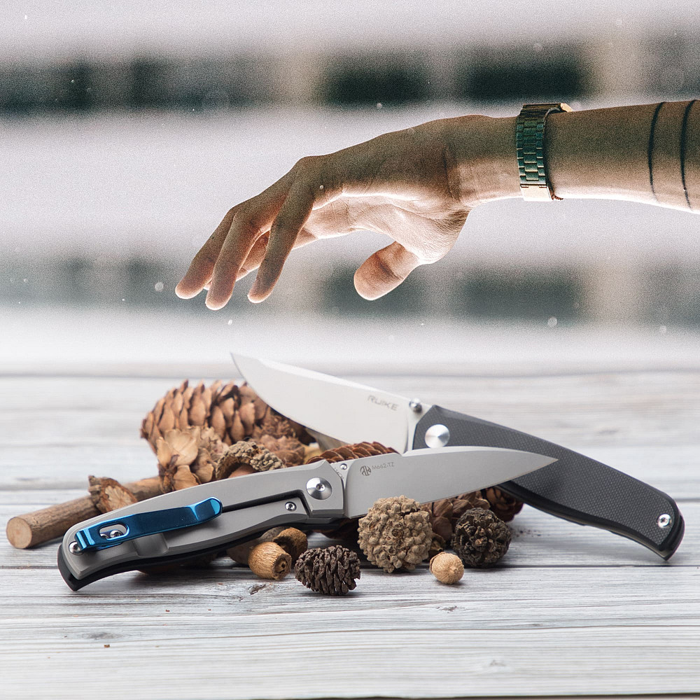 Ніж складаний кишеньковий Ruike M661-TZ, (7.4 см) steel 154СМ / G10 чорний Київ - фото 10