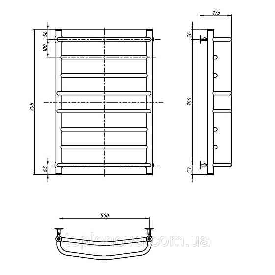 Полотенцесушитель Омега 500х800 Черновцы