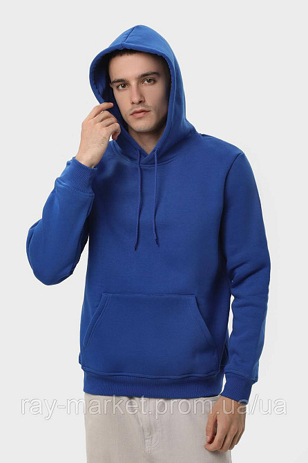 Худи мужское базовое утепленное RAY BASIC васильковое (U0401M-Royal Blue) 3XL Киев - изображение 3