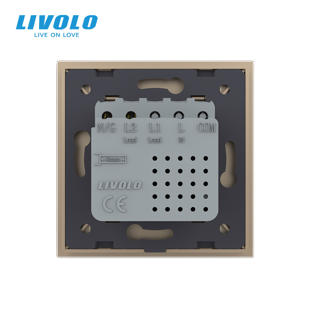 LIVOLO Розетка USB-A та USB-C з Power Delivery 36W Livolo золотий скло (VL-C7FCUA18W.UC18W-2AP) Коломия - фото 7