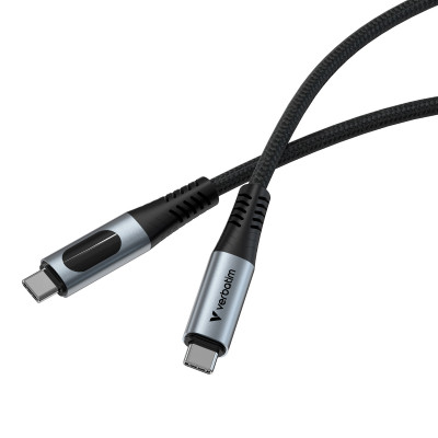 Дата кабель USB-C to USB-C 1.2m with display 240W black Verbatim (31849) Вінниця - фото 2