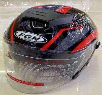 Шолом відкритий (mod:522-2) (size:L,чорний з декором глянець) Мукачево - фото 1