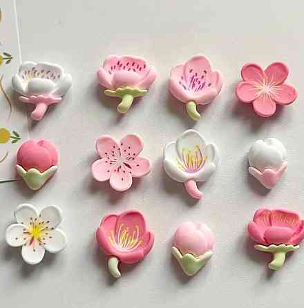 Магниты на холодильник цветы 15 шт декоративные розовые магниты набор Киев