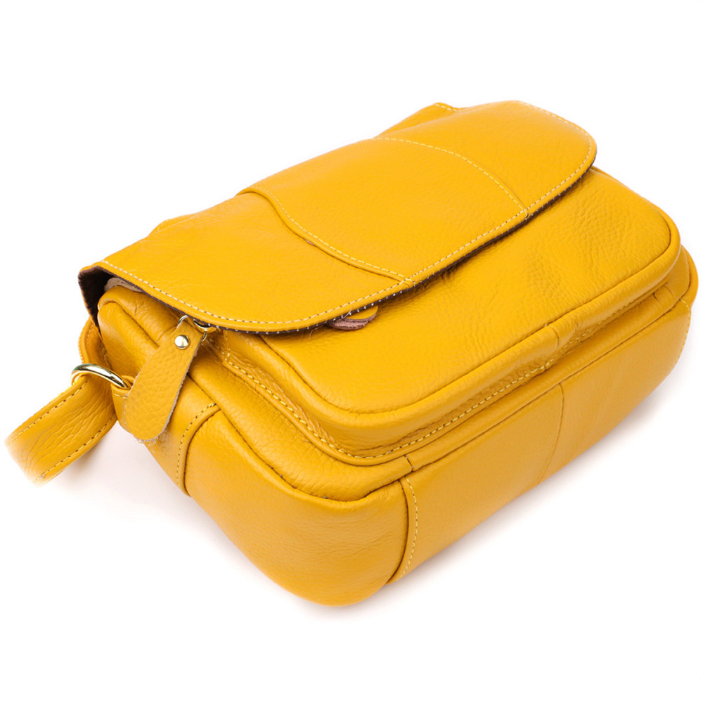 Элегантная кожаная сумка для женщин на каждый день Vintage 22969 Желтый Киев - изображение 5