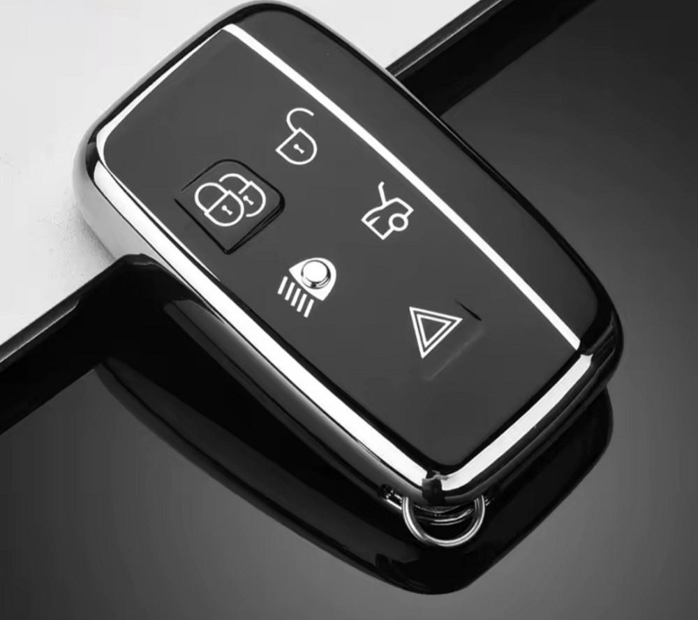 Захисний чохол для автомобільного ключа Land Rover Jaguar Чорний зі сріблом Смела - изображение 1