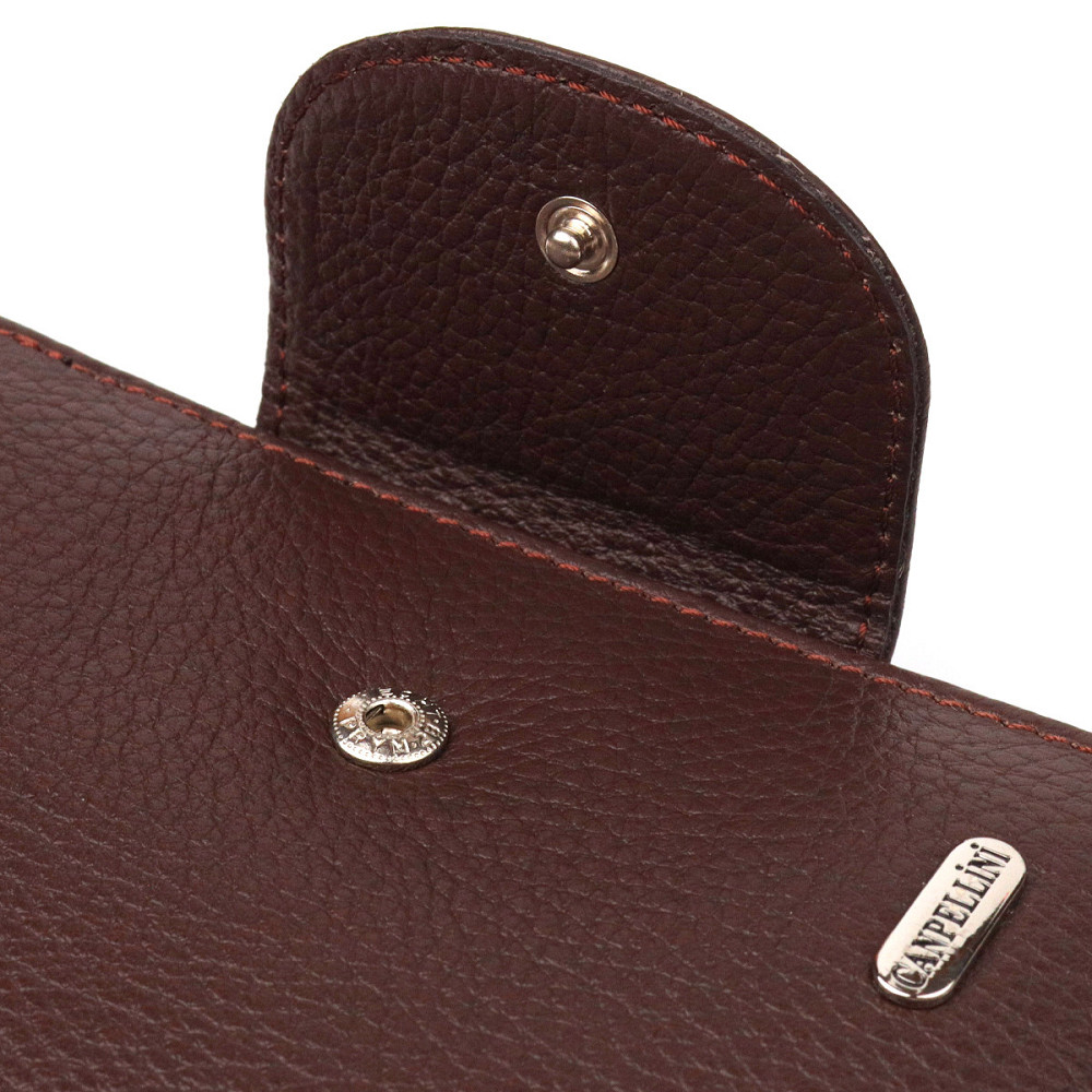 Женский вертикальный кошелек из натуральной кожи CANPELLINI 21679 Коричневый Киев - изображение 5