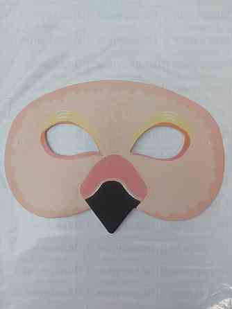 Дитяча маска Фламінго із картону 18 на 12 см рожевий Київ