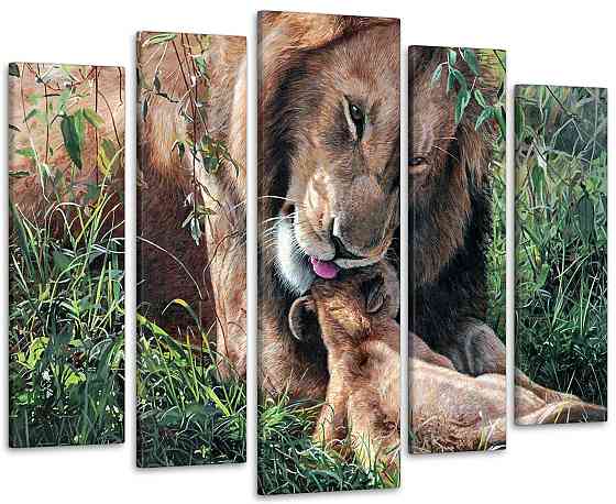 Модульная картина Семья львов Art-216_5 99x140 см Киев