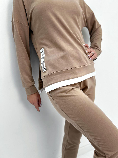 Трикотажний костюм-двійка "Spring" оптом | Норма | Розпродаж моделі 42-44, Капучіно Київ - фото 2