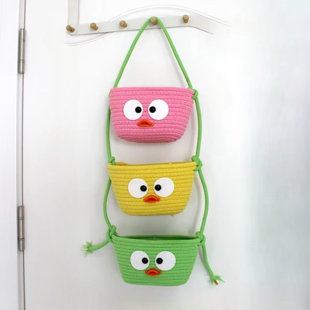 Навесной органайзер для детей | Плетеная корзина для хранения игрушек и аксессуаров, зеленая Каменец-Подольский - изображение 1