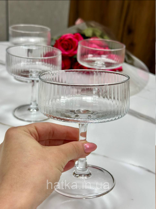 Набір келихів 4 шт. для мартіні та шампанського"Джінгі" 250мл 102-1594 Київ - фото 5