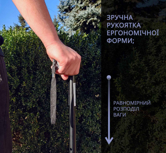 Тростина алюмінієва телескопічна Doctor Life 11874/SZ-BL чорний Дніпро - фото 5