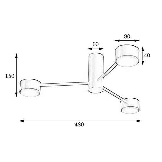 Люстра потолочная MSK Electric Copter на три круглых плафона под лампы GX53 NL 8041-3 AL Одесса