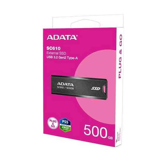 Портативний SSD ADATA SC610 500GB USB 3.2 550 / 500Mb / s Black Одеса