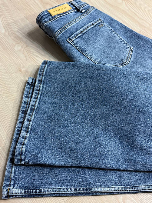 Джинсы женские Mikaletta 13352 Flare клеш от колена стрейчевые голубые, голубой, З2, 32, 89 см, 114 см Киев - изображение 7