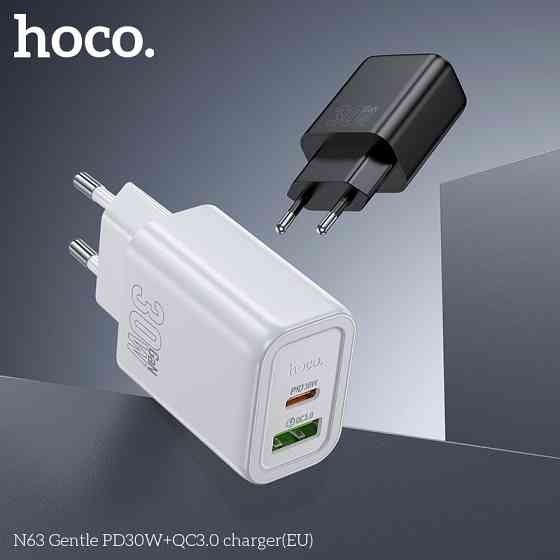 Мережевий зарядний пристрій HOCO N63 Gentle PD30W+QC3.0 charger (EU) Black Одеса