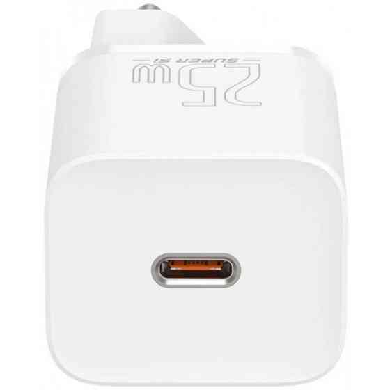Зарядний пристрій 1xUSB 25W (USB-C) + Cable Type-C Білий Baseus (TZCCSUP-L02) Киев