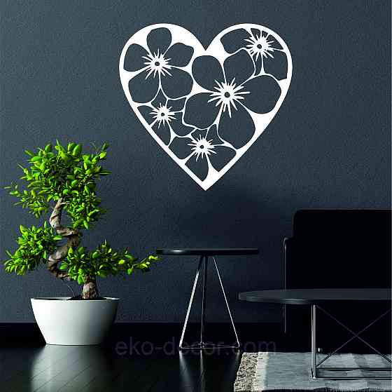 Декоративное настенное Панно «Сердце» Декор на стену 50*48 см, Белый Киев