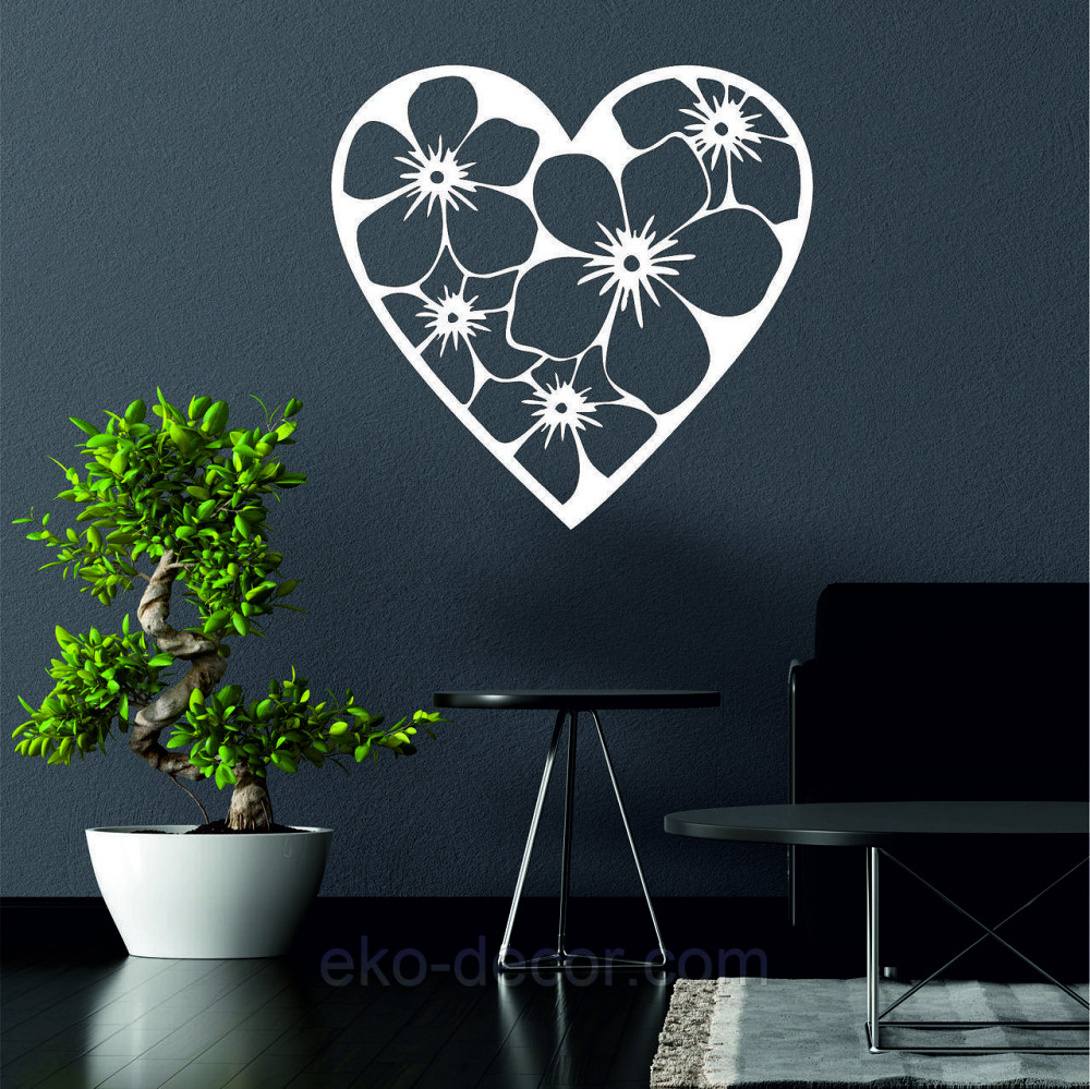 Декоративное настенное Панно «Сердце» Декор на стену 50*48 см, Белый Киев - изображение 2