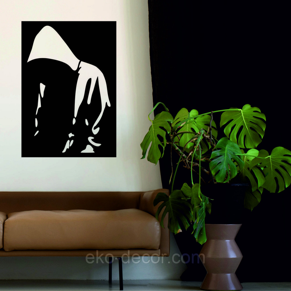 Декоративное настенное Панно «Силуэт мужчины», Декор на стену 70*48 см, Черный Киев - изображение 4