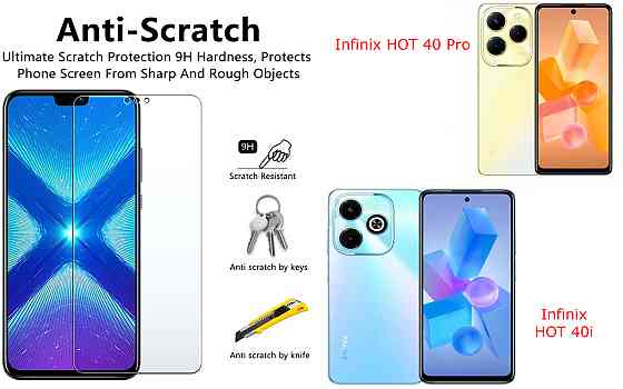 Защитное стекло NeoGlass для Infinix HOT 40 Pro, HOT 40i – ультрапрозрачное и устойчивое Киев