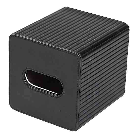 Салфетница из эко кожи квадратная 13х13х14.5 см органайзер для салфеток на стол, Черный HP-3-201B Киев