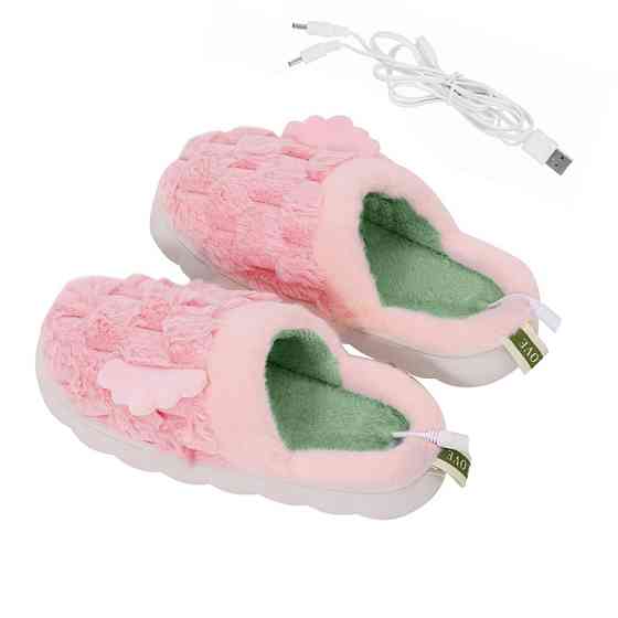 Домашние комнатные тапочки с подогревом A-232 USB c крыльями Pink Киев