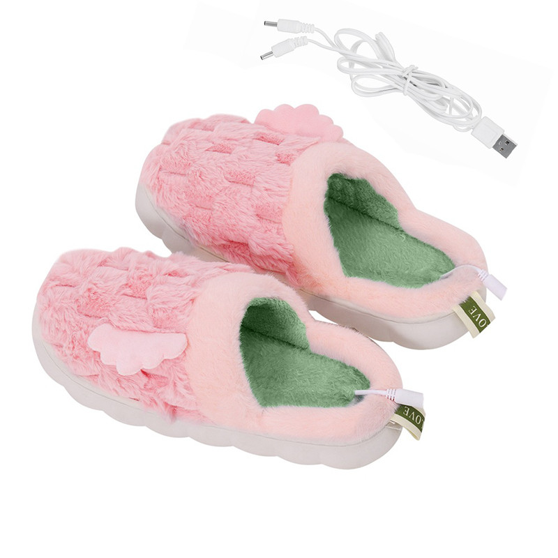 Домашние комнатные тапочки с подогревом A-232 USB c крыльями Pink Киев - изображение 1