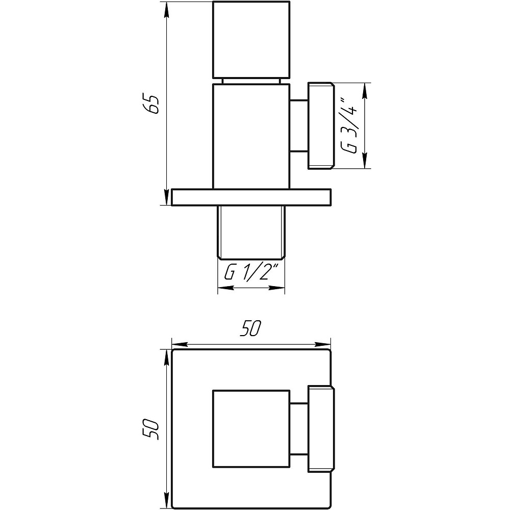 Кран напівобертовий кутовий SOLOMON 1/2″х3/4″ CUBE 7078 Луцк - изображение 6
