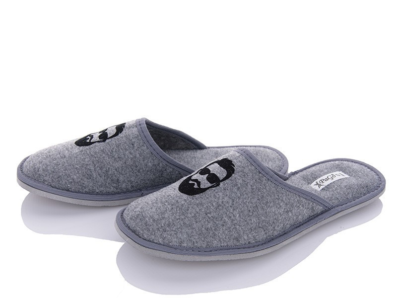 Серые Тапочки мужские комнатные 