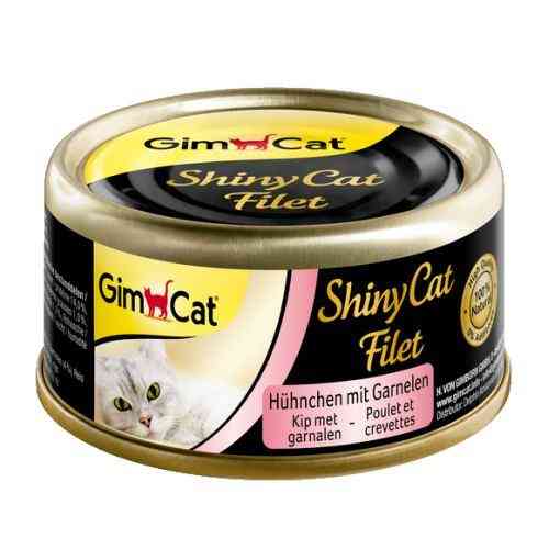 Корм влажный GimCat Shiny Cat Filet для кошек с курицей и креветкой 70 г Киев