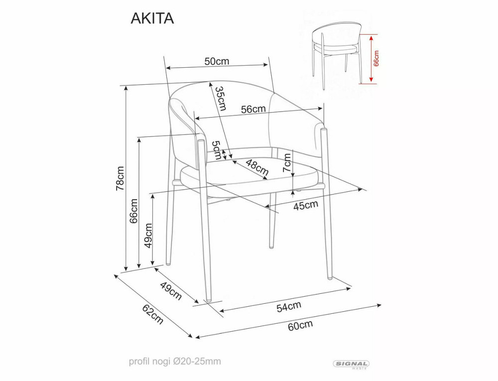 Стілець AKITA D горіх метал/світлий беж TAP.255 Днепр - изображение 5