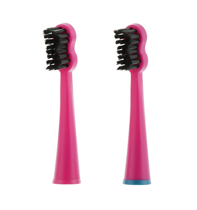 Насадки для звукової електрощітки Black Whitening ІІ Shocking Pink (рожеві) Megasmile 2 шт Київ - фото 3