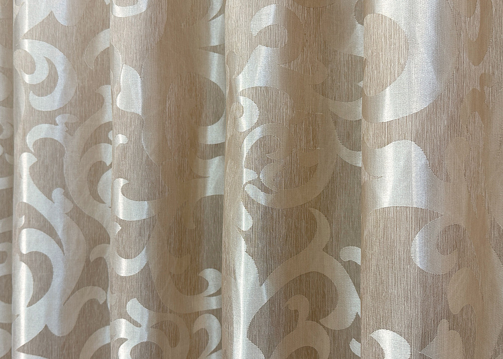 Комплект готових штор VR-Textil Жакард Вензель № 416ш Бежевий 100х290 см 2 шт (31-0129) Київ - фото 7
