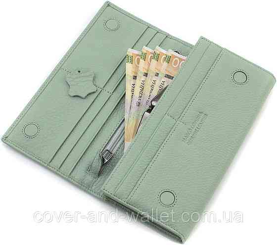 Элитный женский кошелек из натуральной кожи мятного цвета Marco Coverna W 001 Light Green Киев