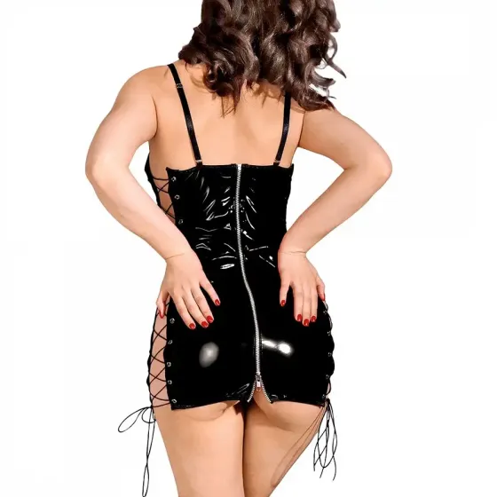 Сексуальна лакована сукня на шнурівці Art of Sex - Ginger чорна XS-M Львів