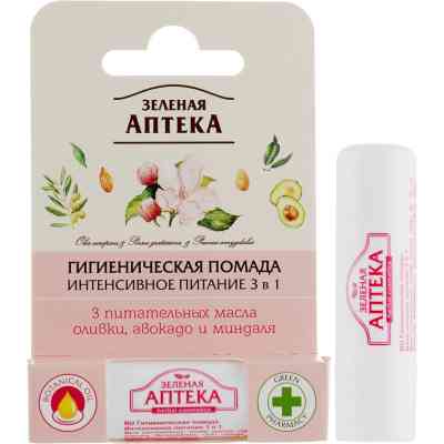 Гігієнічна помада Зелена Аптека Інтенсивне живлення 3 в 1 3.6 г (8588006037401) Вінниця