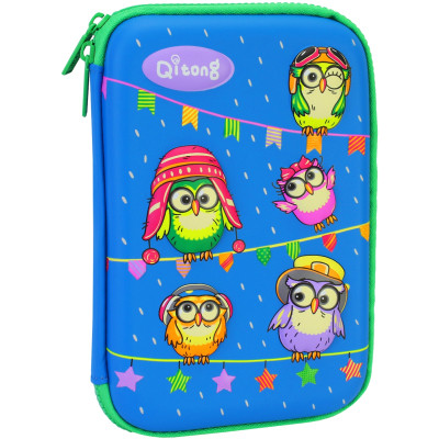 Пенал Cool For School с тиснением 1 отделение Голубой (QT-5669-Blue) Винница - изображение 1