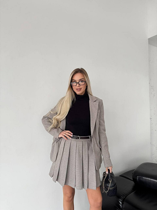 Женский стильный классический костюм двойка  кашемир + подкладка Шоколад, 46 Одесса - изображение 2