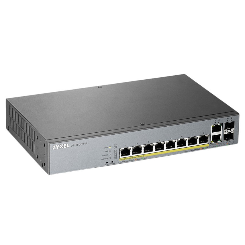 Комутатор для відеоспостереження ZYXEL GS1350-12HP (GS1350-12HP-EU0101F) (8xGE PoE+, 2xGE, 2xSFP, PoE max Харків - фото 4